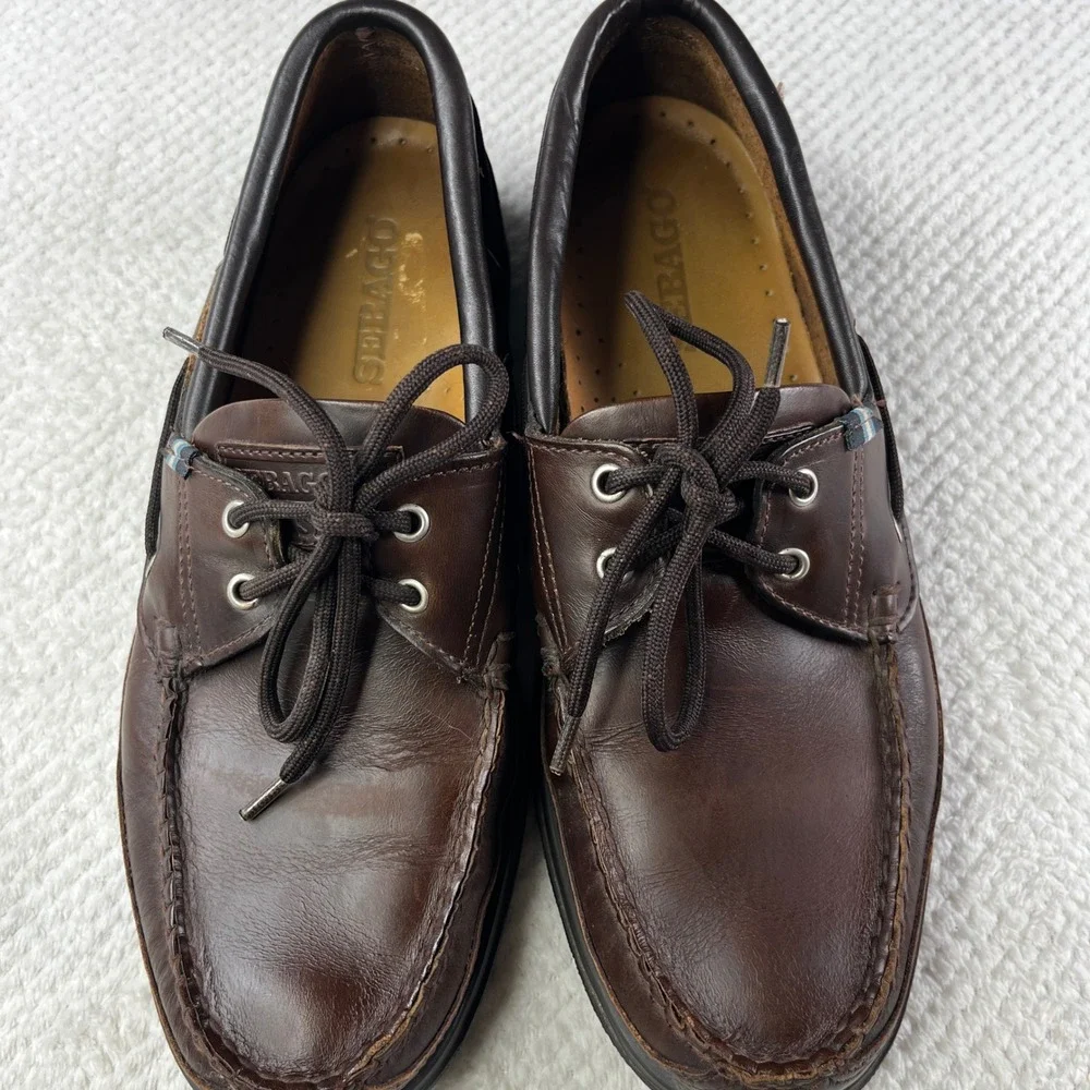 Sebago Docksides Brown Leather Boat Shoes Mens 9.5 M Loafers 70829 41075802